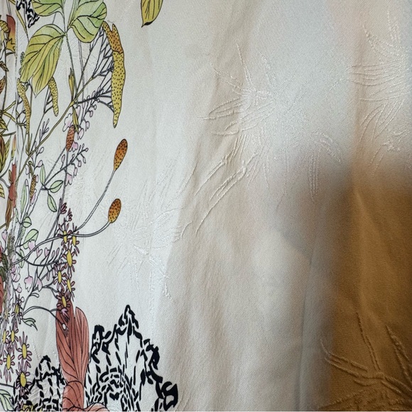 Citron Santa Monica 100% Silk Skirt with texture Floral Design boho contemporary - Picture 2 of 5